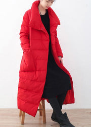 2021trendy plus size women  parka v neck coats red thick warm down coat winter - bagstylebliss