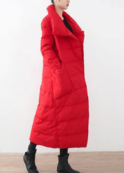 2021trendy plus size women  parka v neck coats red thick warm down coat winter - bagstylebliss