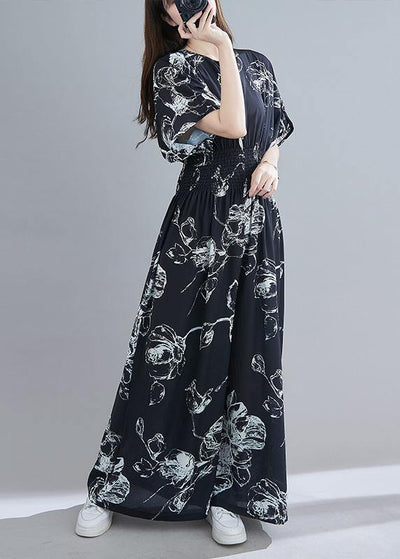 2021 New Black Print Jumpsuit Loose Jumpsuit - bagstylebliss