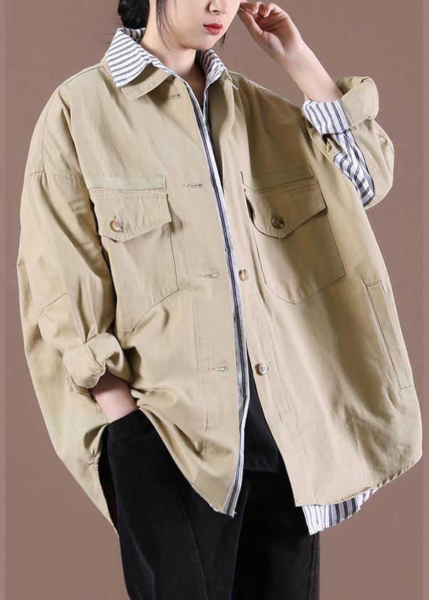 2021 Spring Khaki Fake Two Coats - bagstylebliss