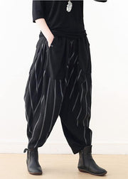 2021 Spring New Black Grey Striped High Waist Pants - bagstylebliss