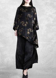 2021 Spring New Fashion Suit Women's Irregular Top + Wide Leg Pants Two Piece Set - bagstylebliss