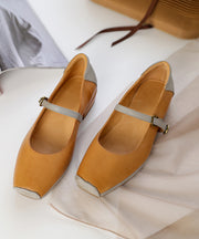 2024 Plus Size Buckle Strap Flat Shoes For Women Grey Comfy Cowhide Leather