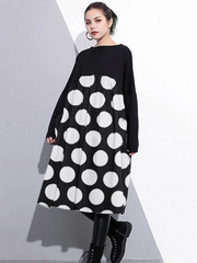 stylish black cotton shift dress plus size cotton clothing dress Elegant high waist patchwork cotton dress