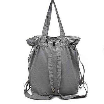 Aesthetic gray outfit Street Style Double Front Pockets Simple Drawstring Backpacks - bagstylebliss