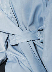 Art Blue Asymmetrical design Backless Long sleeve Summer Shirt - bagstylebliss