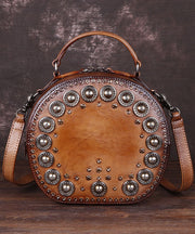 Art Brown Rivet Kalbsleder Satchel Handtasche