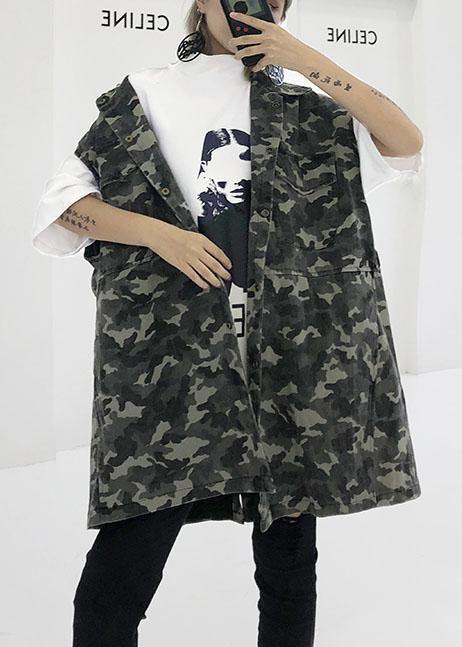 Art Camouflage cotton tunics for women wild Plus Size Clothing fall tops - bagstylebliss