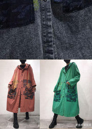Art Green Baggy Hooded Coats - bagstylebliss