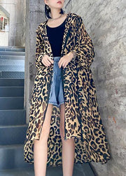 Art Leopard dresses Metropolitan Museum Life hooded zippered Maxi Summer Dress - bagstylebliss