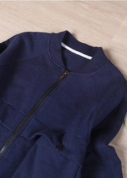 Art Navy zippered Spring Jacket - bagstylebliss