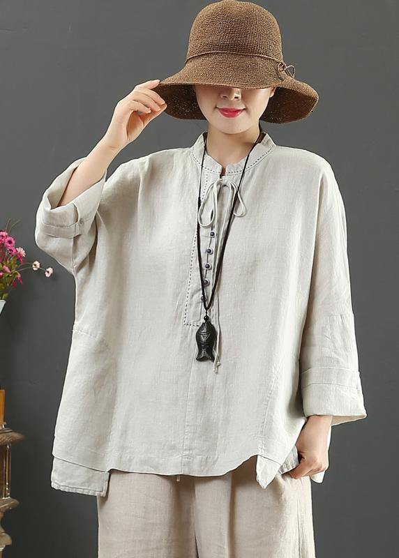 Art Nude Clothes For Women Stand Collar Pockets Knee Spring Blouse - bagstylebliss