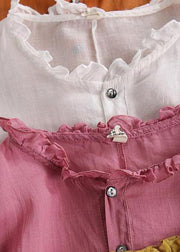 Art O Neck Cinched Pink Blouses Top - bagstylebliss
