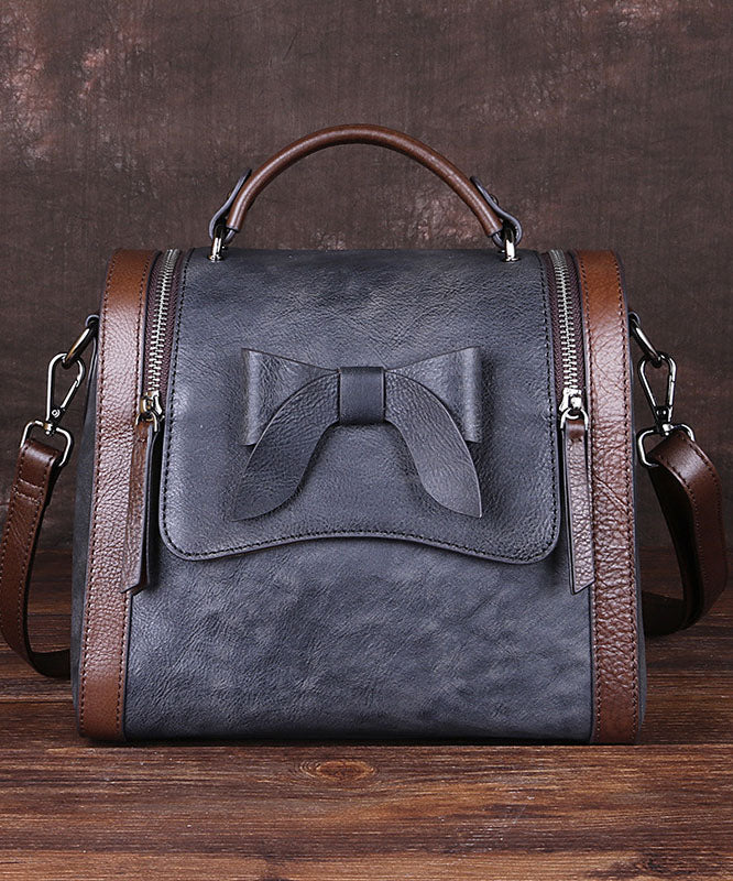 Art Red Brown Fashion Bow Paitings Messenger Bag aus Kalbsleder