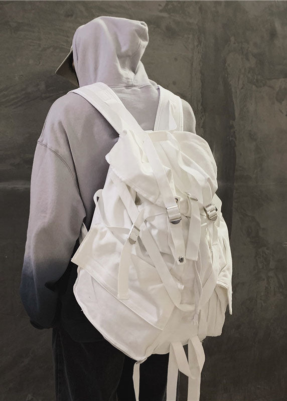 Art White Solid Canvas-Rucksack mit großer Kapazität