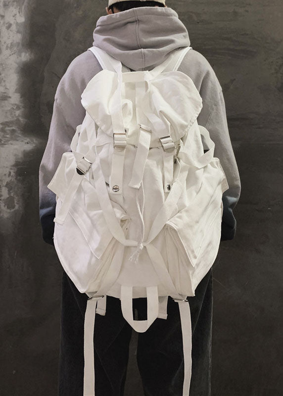 Art White Solid Canvas-Rucksack mit großer Kapazität