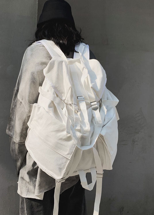 Art White Solid Canvas-Rucksack mit großer Kapazität