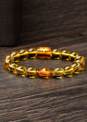 Art Yellow Crystal Buddha Beads Bracelet