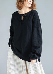 Art black cotton box top long sleeve Knee fall top - bagstylebliss