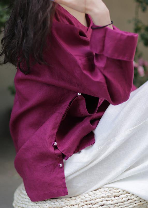 Art o neck Batwing Sleeve Shirts Inspiration burgundy shirts - bagstylebliss