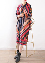 Art o neck Batwing Sleeve chiffon Summer dresses Casual Outfits orange print loose Dresses - bagstylebliss