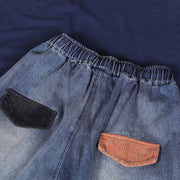 Autumn 2021 new women stitching corduroy patch lace blue jeans women autumn - bagstylebliss