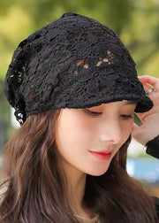 Autumn 2024 New Hollow Flower Hook Soft Brim Baotou Hat Breathable