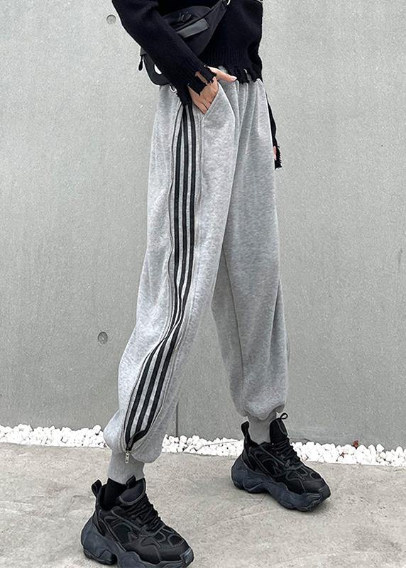 Autumn and winter heavy casual grey sports pants women&