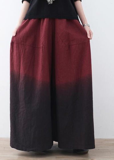 Autumn and winter new drawstring pleated thick wine red pants - bagstylebliss