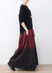 Autumn and winter new drawstring pleated thick wine red pants - bagstylebliss