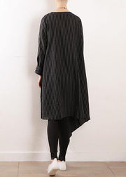 Autumn new original design loose asymmetrical striped shirt cardigan coat - bagstylebliss