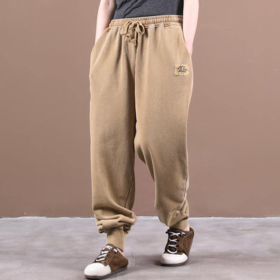 Autumn new style Korean trousers with lace-up threaded mouth khaki ming casual pants - bagstylebliss