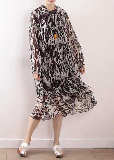 Beach Leopard chiffon Robes plus size Fashion Ideas A line skirts Love spring Dresses - bagstylebliss