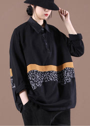 Beautiful Black Patchwork Sweatshirts Tracksuits - bagstylebliss