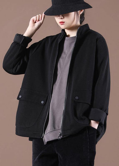 Beautiful Black Zip Up Trench Short Coat - bagstylebliss