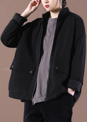 Beautiful Black Zip Up Trench Short Coat - bagstylebliss