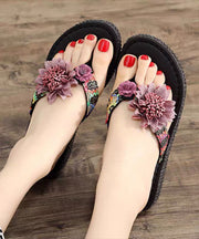 Beautiful Coffee Floral Holiday Thong Sandals