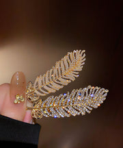 Beautiful Gold Alloy Pearl Zircon Feather Duck Mouth Hairpin