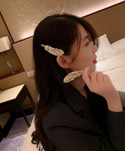 Beautiful Gold Alloy Pearl Zircon Feather Duck Mouth Hairpin