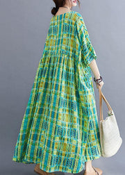 Beautiful Green O-Neck Half Sleeve Summer Holiday Dress - bagstylebliss