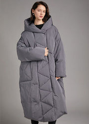 Beautiful Grey Casual Button fashion Winter Duck Down Jackets