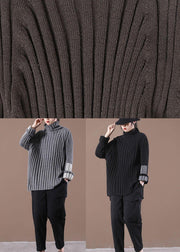 Beautiful Grey Turtleneck Side open Fall Cozy Sweater - bagstylebliss