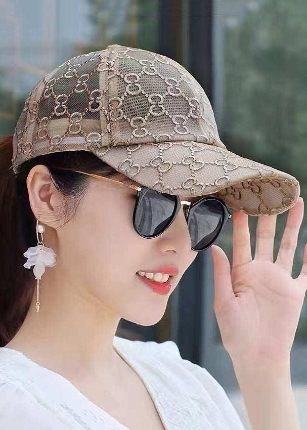 Beautiful Khaki Embroidery Baseball Cap Hat