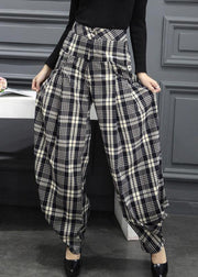 Beautiful Plaid Pockets Cargo Casual Fall Pants