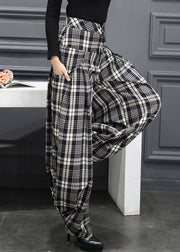 Beautiful Plaid Pockets Cargo Casual Fall Pants