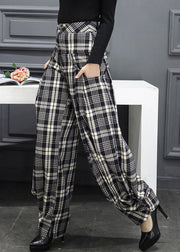 Beautiful Plaid Pockets Cargo Casual Fall Pants