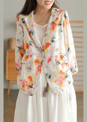 Beautiful Print Pockets Summer Ramie Coat - bagstylebliss