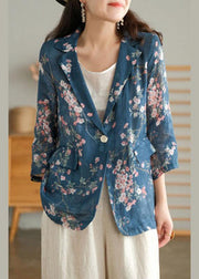 Beautiful Print Pockets Summer Ramie Coat - bagstylebliss