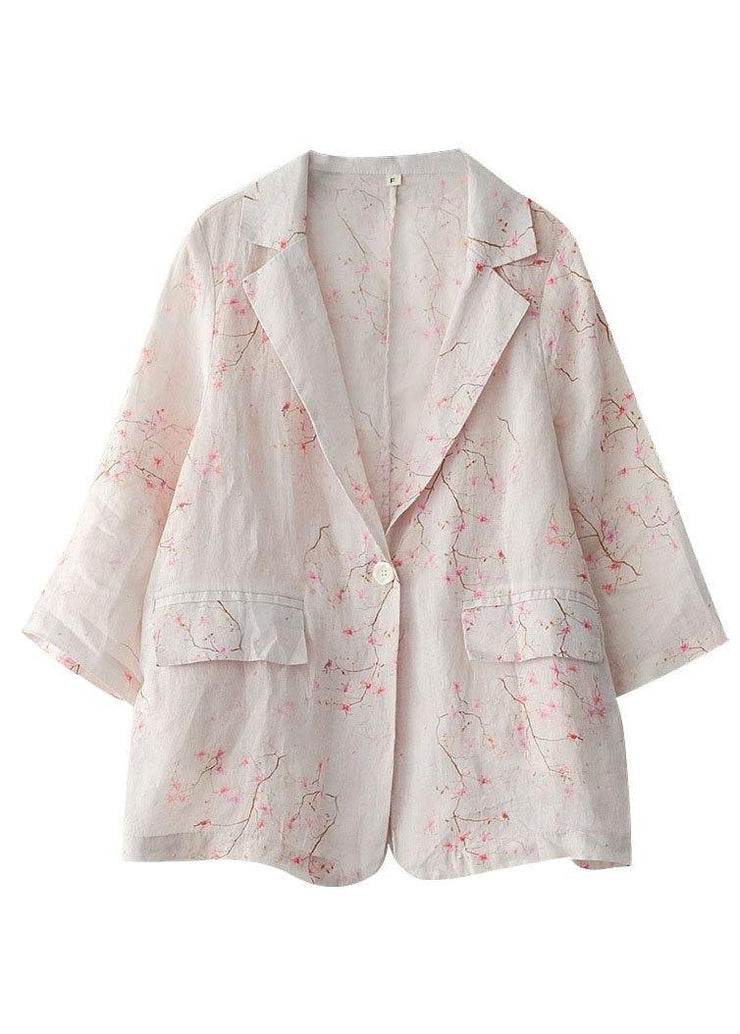 Beautiful Print Pockets Summer Ramie Coat - bagstylebliss