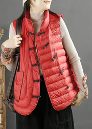 Beautiful Red Chinese Button Warm Duck Down Filled Witner Vest